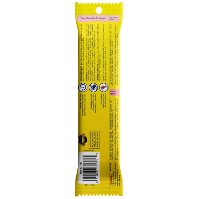 Vitakraft Crunch Sticks Harvest Apple Flavor Bird Treat For Parakeets (2 Sticks), 1.5 Oz